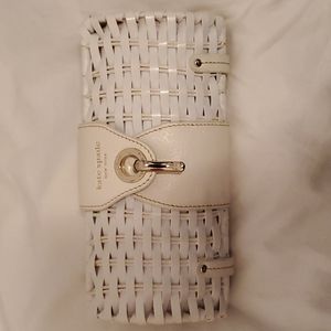 Kate Spade White Wicker Clutch